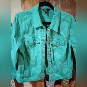 Intro. Teal Jean Jacket